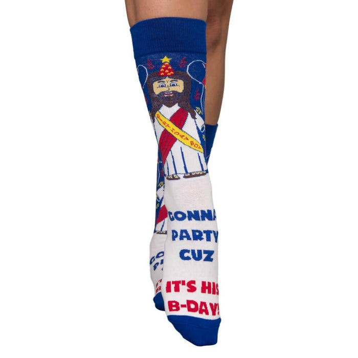 Jesus Birthday Boy Ugly Christmas Socks 6