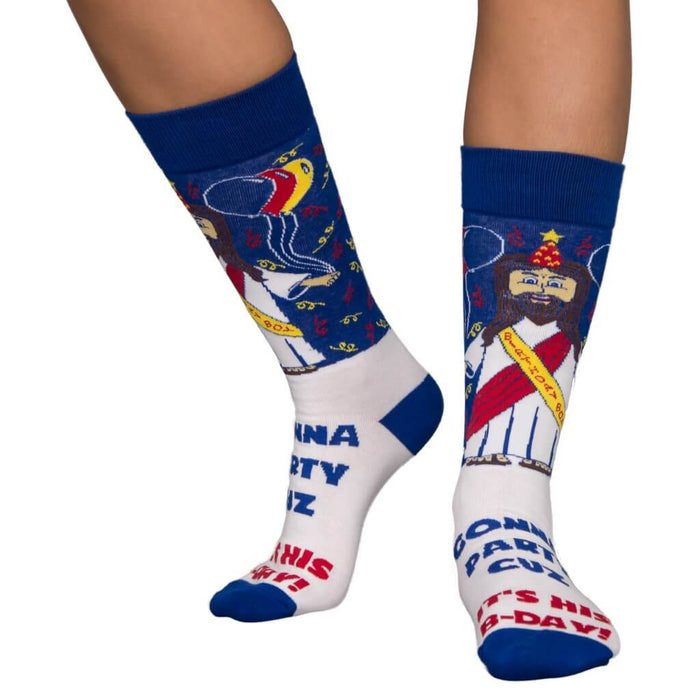 Jesus Birthday Boy Ugly Christmas Socks 2