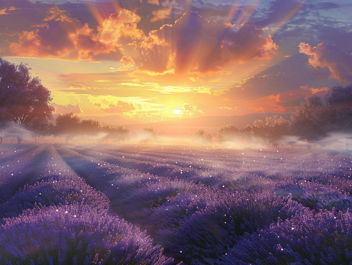 Lavender Farm at Sunrise