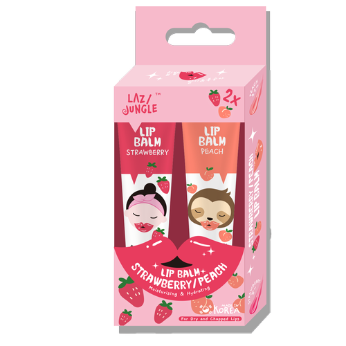 Lazy Jungle Strawberry x Peach Lip Balm Set