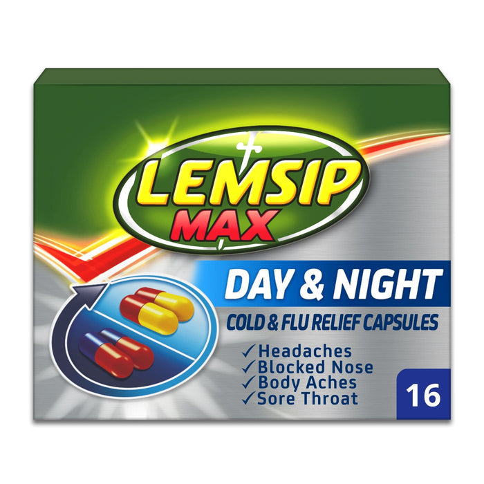 Lemsip Max Day & Night Cold & Flu Relief 16 Capsules