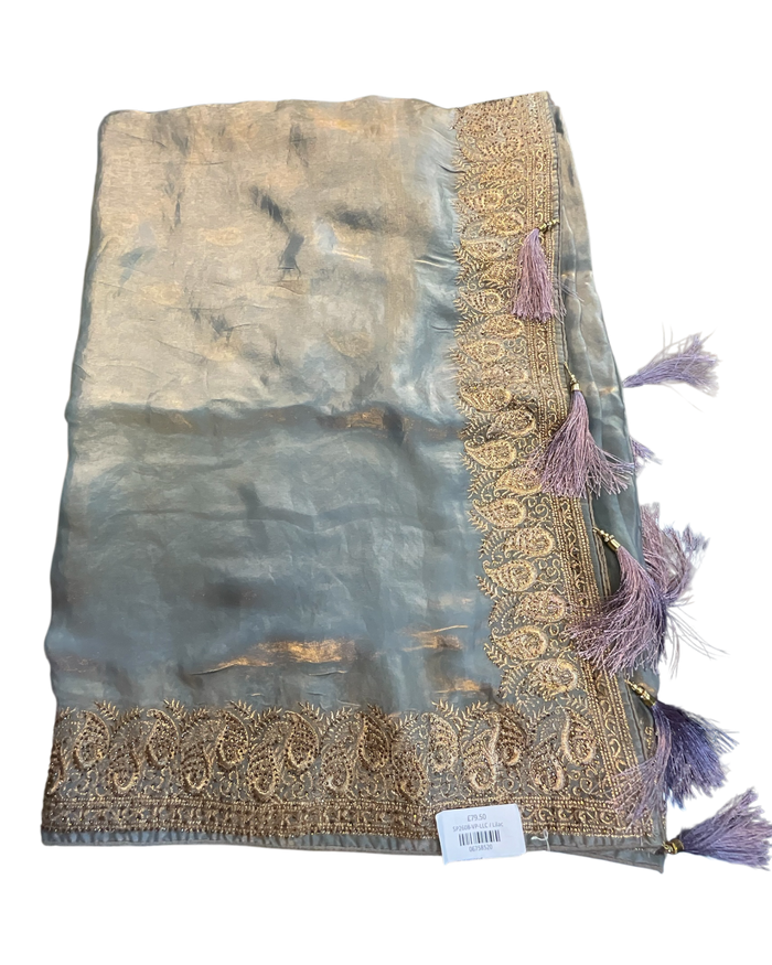 Lilac - Fancy Party Saree with Blouse Piece - UK stock - 24hr Dispatch - SP2608 VP