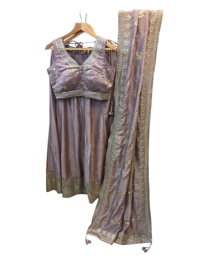 Lilac - Ready Made Lehenga Set - Size 12 - 38"(Loosen up to 14) ) UK Stock - 24h Dispatch - KTC241207  TP 1224