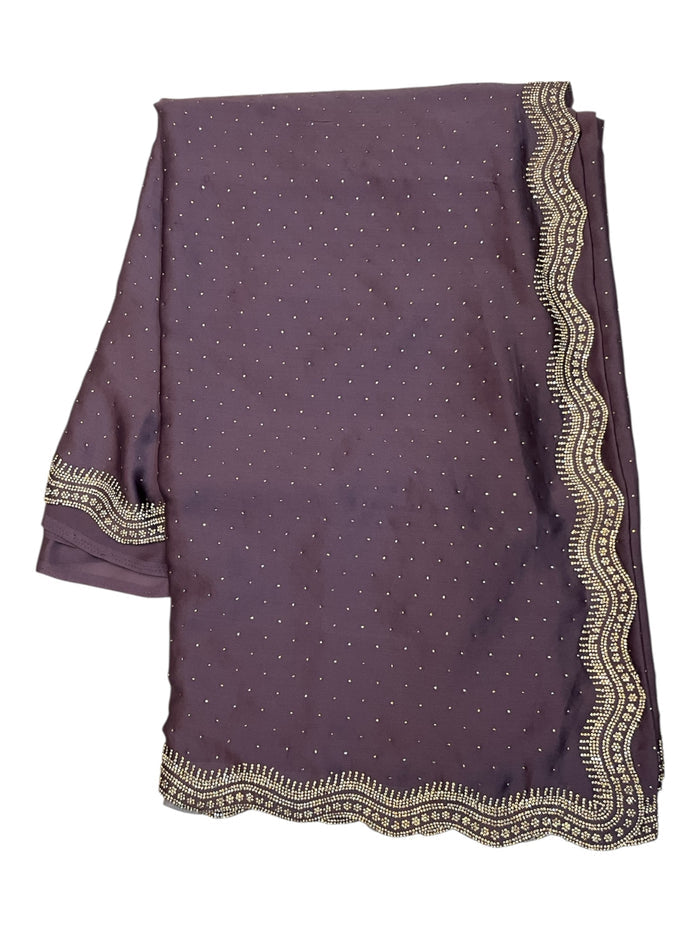Lilac - Saree with Thread / Stone Work and Blouse Piece - UK stock - 24hr Dispatch - SP2611 VP