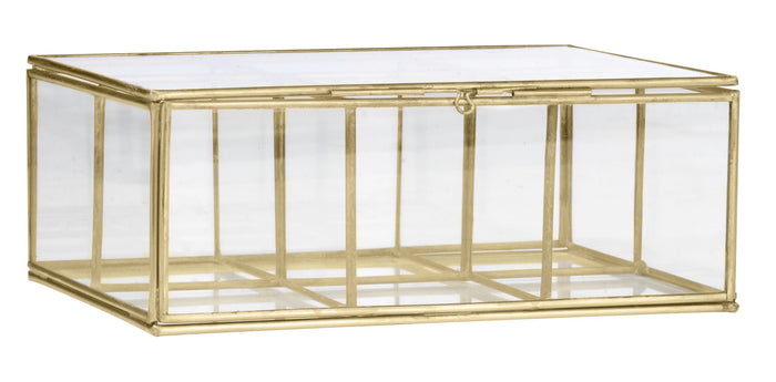 Madam Stoltz Partitioned Glass Box - Precious Sparkle