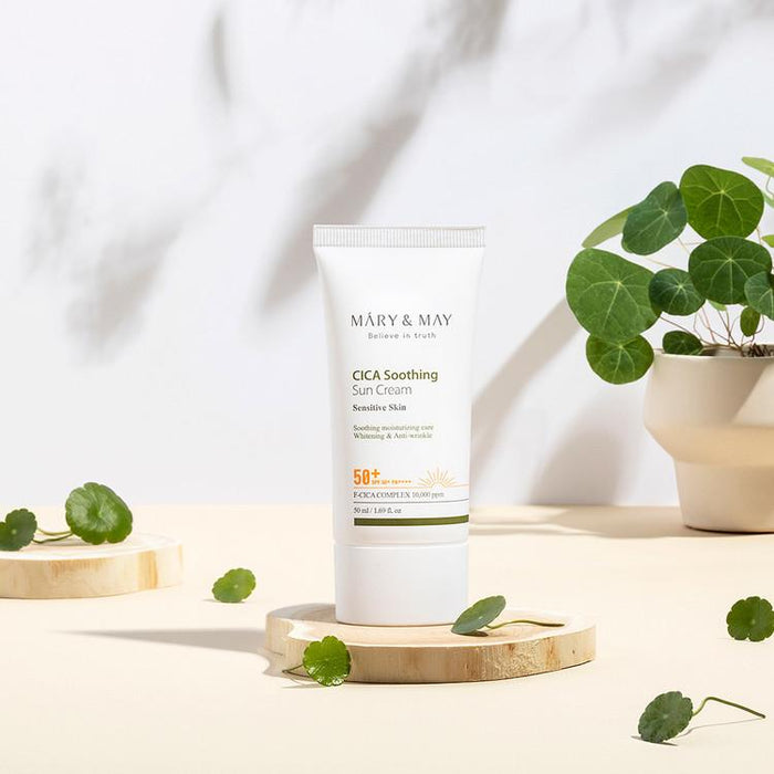 [MARY&MAY] CICA Soothing Sun Cream SPF50+ PA++++ - 50ml-MARY&MAY-Luxiface