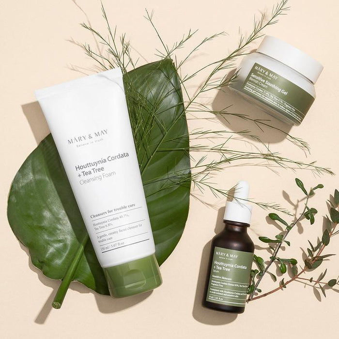[MARY&MAY] Houttuynia Cordata + Tea Tree Cleansing Foam - 150ml-MARY&MAY-Luxiface