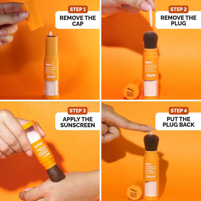 the derma co mineral powder sunscreen usage steps