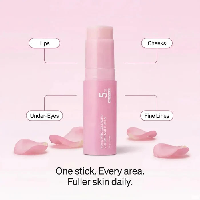 Medicube PDRN Pink Collagen Volume Multi Balm 10g provides on-the-go moisture, radiance, and smoother-looking skin while delivering a luxurious Korean glass-skin finish