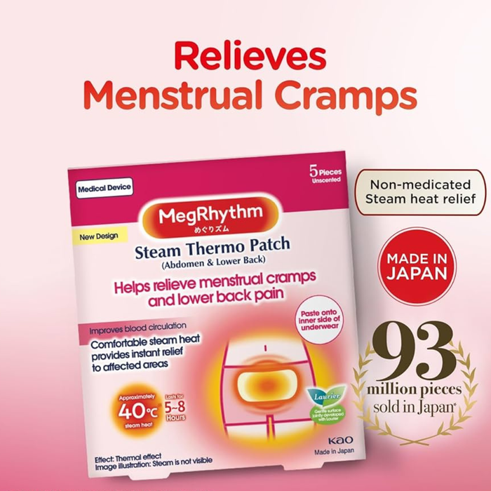 MegRhythm Steam Thermo Patch Stick On Garment Fragrance Free