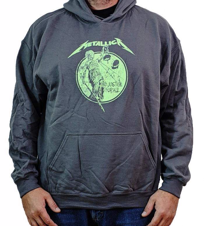 METALLICA (Justice Neon Charcoal) Men's Pull-Over Hoodie