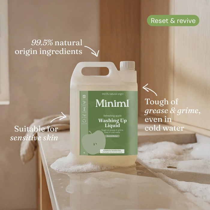 Miniml Washing Up Liquid Refreshing Apple Bulk Refill 5L