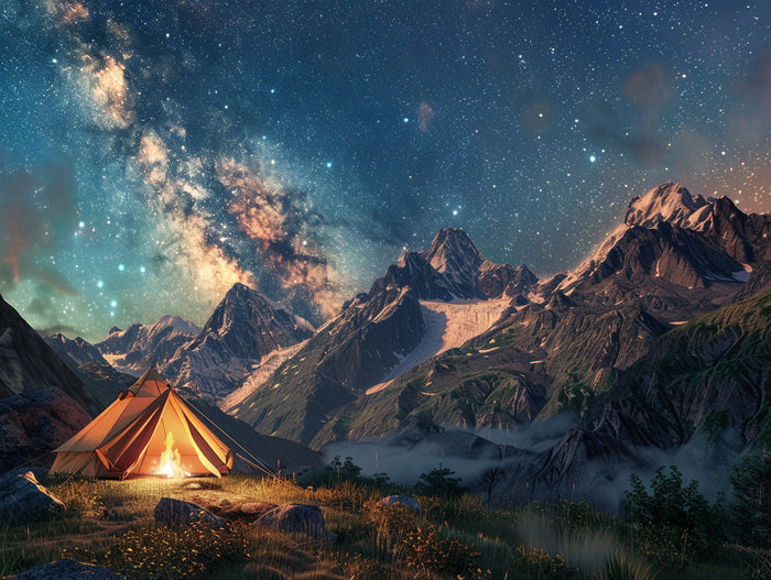 Mountain Camping Under the Stars