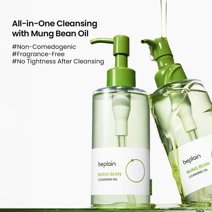 Beplain Mung Bean Cleansing Oil all-in-one makeup remover - non-comedogenic fragrance-free no tightness after cleansing