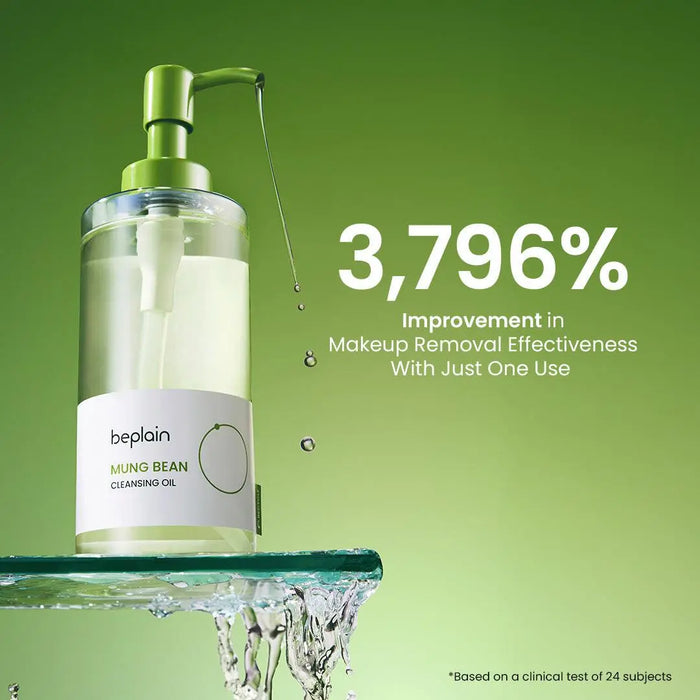 Beplain Mung Bean Cleansing Oil 3796% improvement in makeup removal effectiveness proven by clinical test