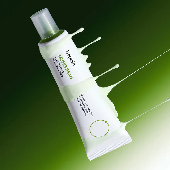Beplain Mung Bean Peptide Soothing Cream emulsifying texture - transforms into silky milk with water for glass skin