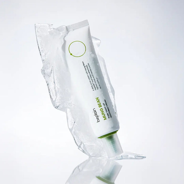 Beplain Mung Bean Peptide Soothing Cream how to use - scoop with spatula apply and massage evenly on face
