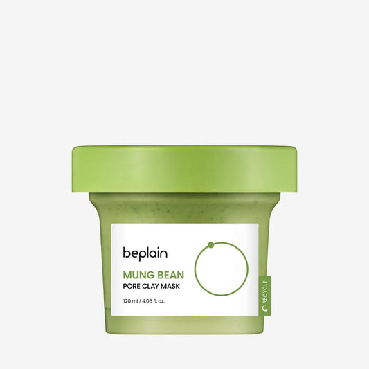 Beplain Mung Bean Pore Clay Mask 120ml - front product shot for blackhead and whitehead care