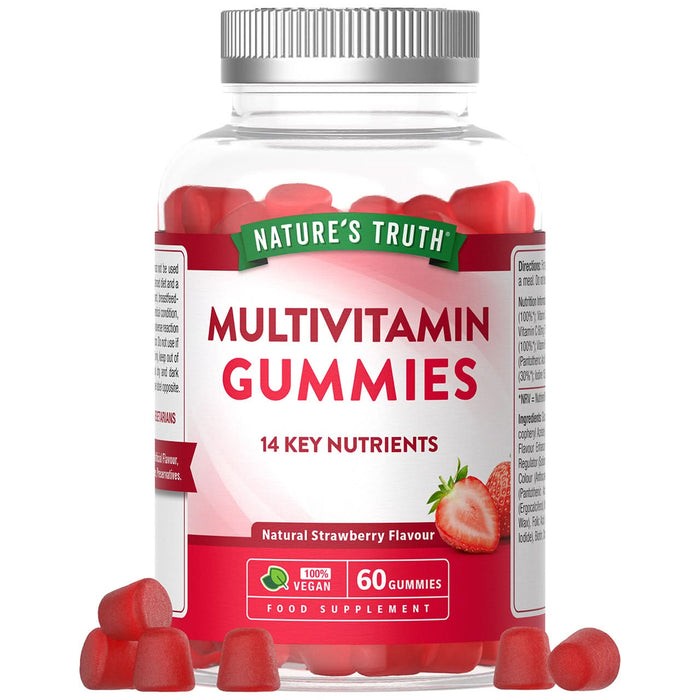 Nature's Truth Adult Multivitamin 60 Vegan Gummies Strawberry Flavour