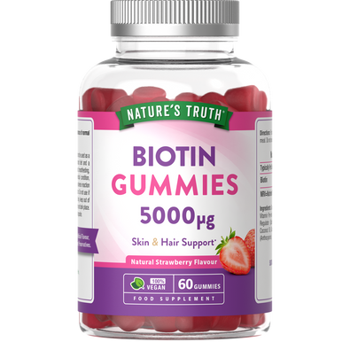 Nature's Truth Biotin 5000ug Natural Strawberry Flavour  60 Tablets