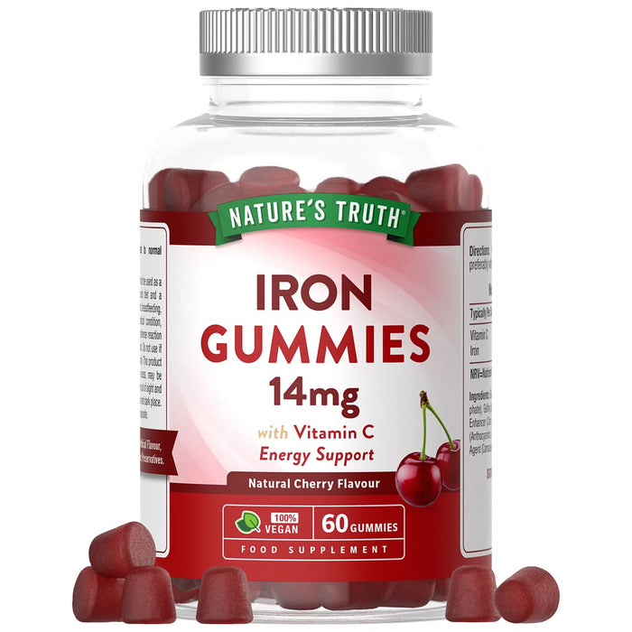 Nature's Truth Cherry Flavour Iron Gummies 14mg 60 Pack