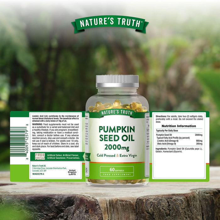 Nature's Truth Pumpkin Seed Oil 2000mg 60 Softgels