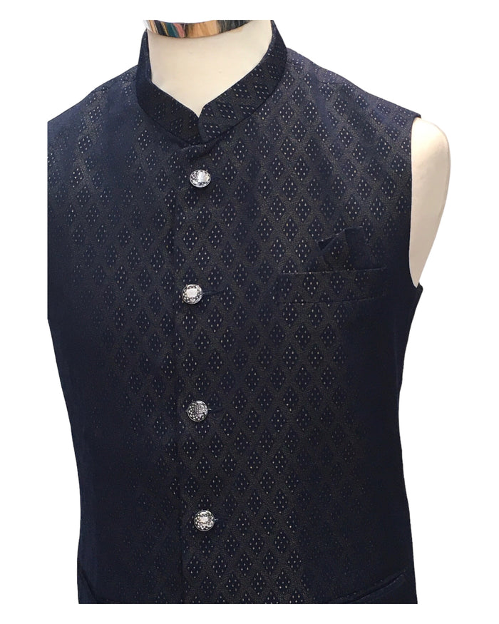 Navy Blue - Rich Suiting Material Mens Waistcoat - Amazing Fit - Great Quality - YD2411 KA 0424