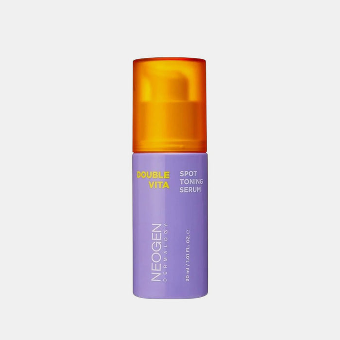 NEOGEN Dermalogy Double Vita Spot Toning Serum is a Korean brightening and spot-correcting treatment designed to target hyperpigmentation, blemishes, and dullness. Formulated with a 25% Tranexin Nia C Liposome, it uses advanced delivery technology to ensure deep penetration of its active brightening ingredients into the skin