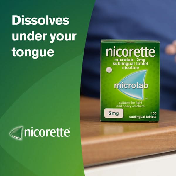 Nicorette Microtab 2mg Nicotine Sublingual 100 Tablets