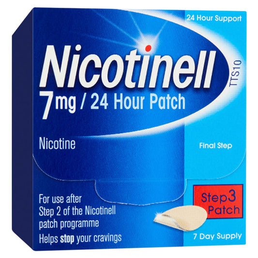 Nicotinell 24 Hour Patches Step Three 7mg 7 Pack