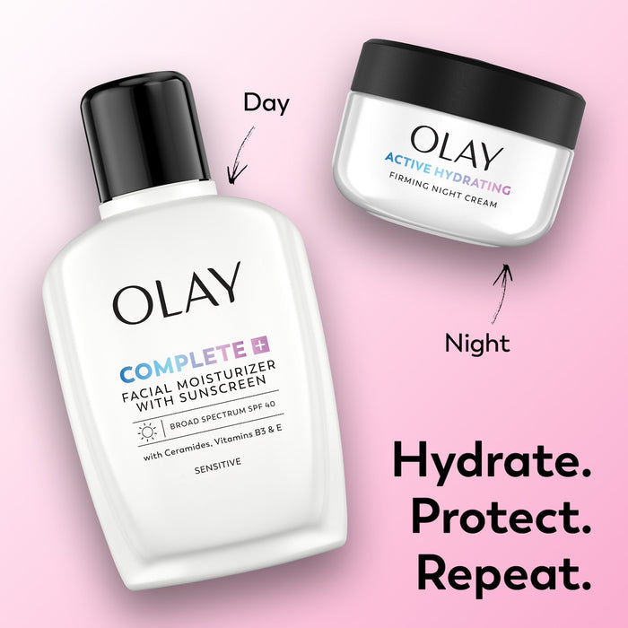 Two bottles of skincare products on a white background