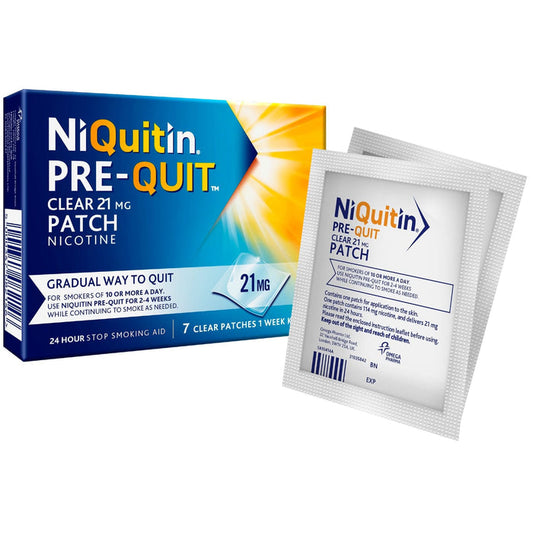 NiQuitin Pre-Quit Clear Patches 21mg 7 Pack