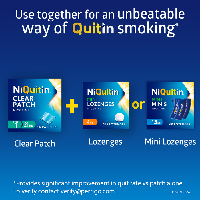 NiQuitin Pre-Quit Clear Patches 21mg 7 Pack