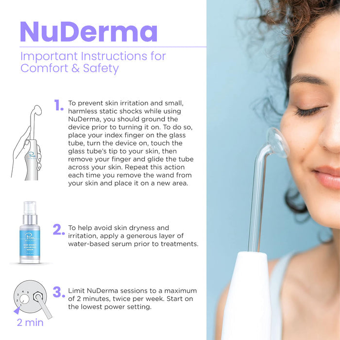 NuDerma Clinical High Frequency Wand comfort & Safety