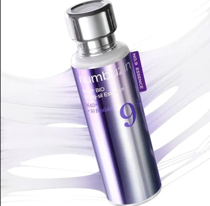 Purple skincare bottle with silver cap on a white background