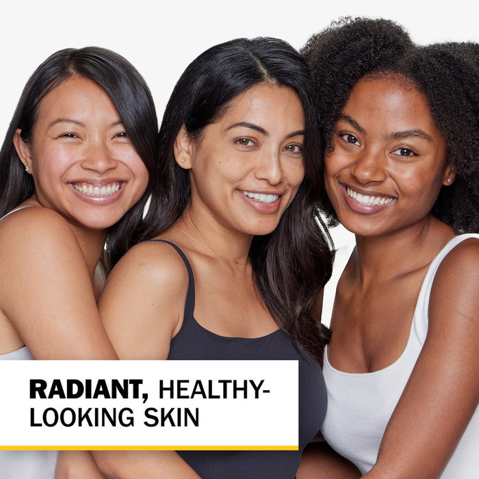 3 models with different skin tone posing. Radiant, healthy looking skin