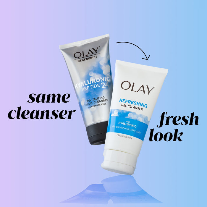 Same cleanser, fresh look. Old bottle design and new bottle design