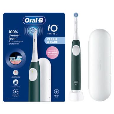 Oral-B iO2 Forest Green Electric Toothbrush + Travel Case