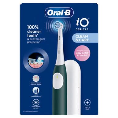 Oral-B iO2 Forest Green Electric Toothbrush + Travel Case