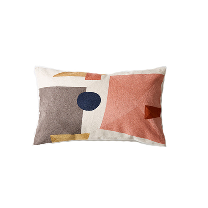 Peach Geometric Cushion Cover