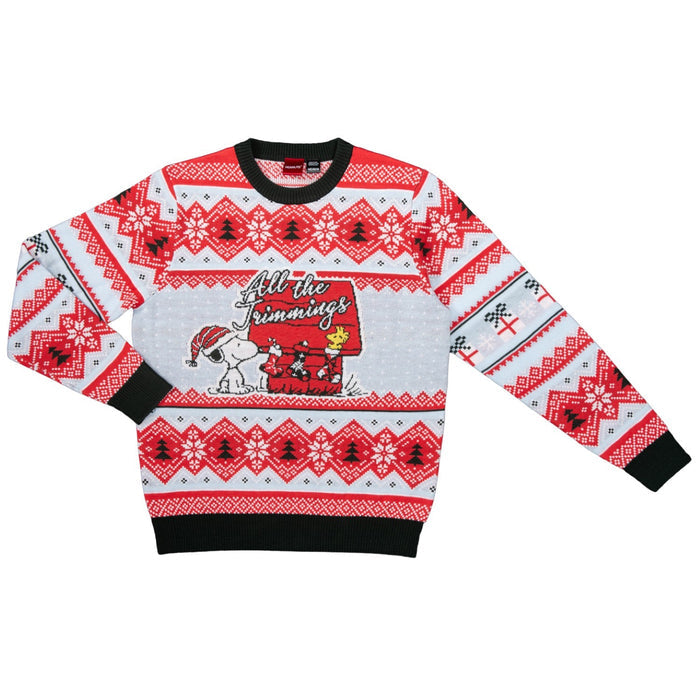 Peanuts House All the Trimmings Adult Unisex Ugly Christmas Sweater
