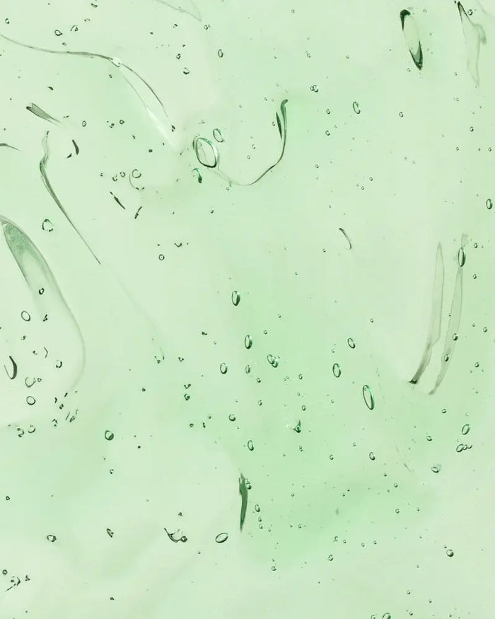 Close-up of a green hydrogel product texture