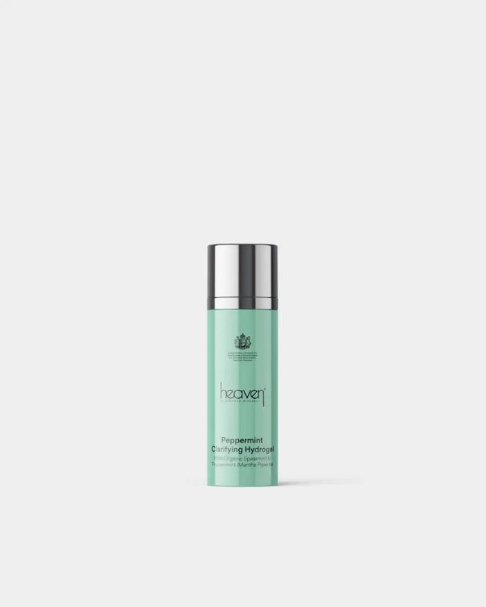 Small green peppermint clarifying hydrogel on white background