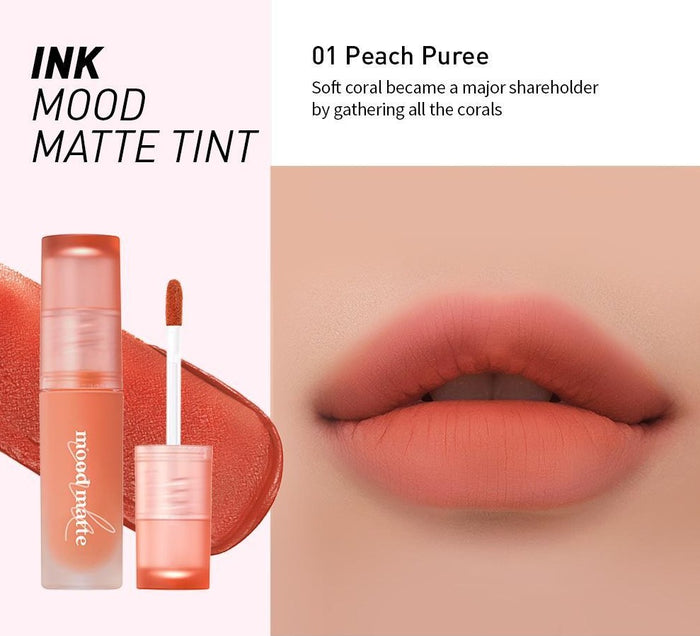 peripera ink mood matte tint_01_Peach_Puree_THEKSHOP asian authentic genuine original korean skincare montreal toronto canada thekshop thekshop.ca natural organic vegan cruelty-free cosmetics kbeauty vancouver free shipping