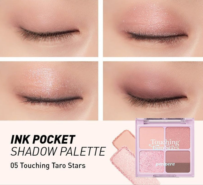 Peripera Ink Pocket Shadow Palette #Touching Taro Stars asian authentic genuine original korean skincare montreal toronto canada thekshop thekshop.ca natural organic vegan cruelty-free cosmetics kbeauty vancouver free shipping  makeup eyes
