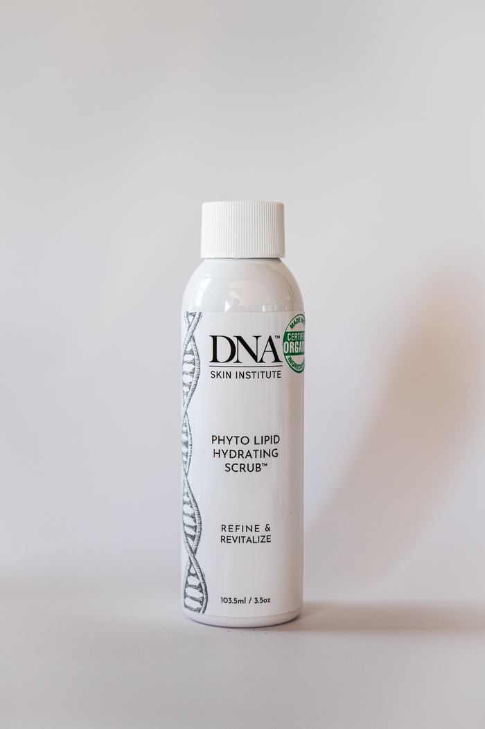 Exfoliating invigorating facial scrub with tea tree oil