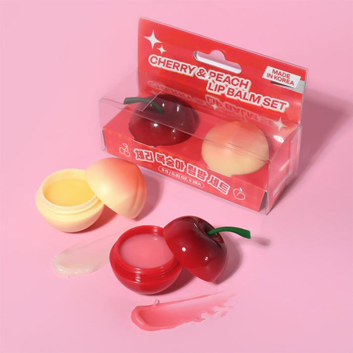 Prettyskin Cherry & Peach Lip Balm Set 9G*2