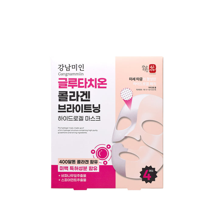 Prettyskin Gangnam Miin Glutathione Collagen Brightening Hydrogel Mask 30G*4Ea