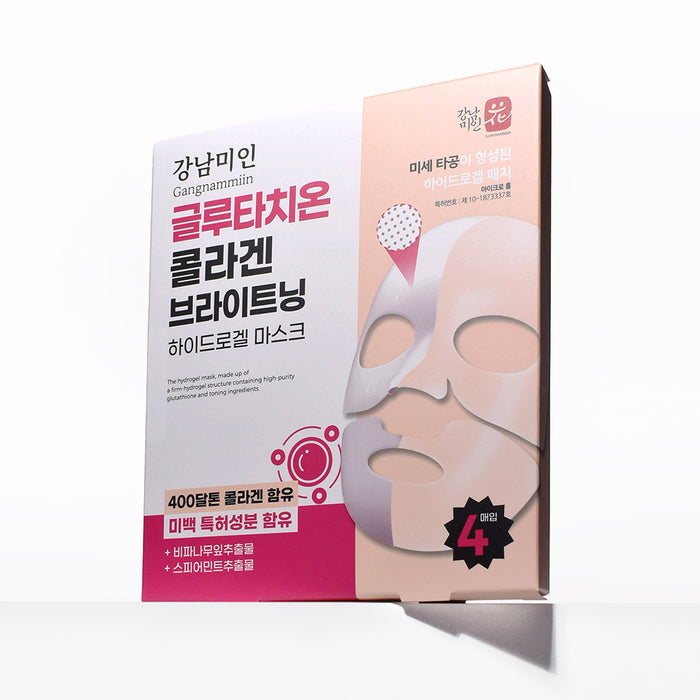 Prettyskin Gangnam Miin Glutathione Collagen Brightening Hydrogel Mask 30G*4Ea