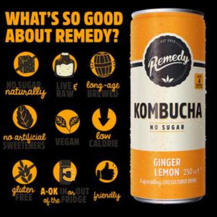 Remedy Kombucha Ginger Lemon Multi pack 4x330ml